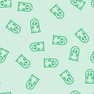 Ghoul ghost line vector seamless pattern Stock Illustration