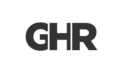 GHR logo design template with strong and modern bold text. Initial based ve.. 库存插图