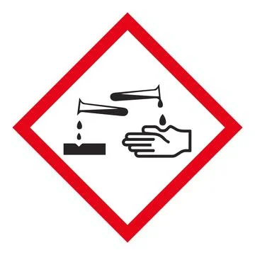 GHS Corrosive label. 스톡 일러스트