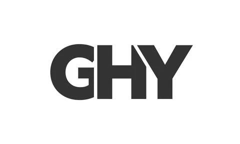 GHY logo design template with strong and modern bold text. Initial based ve.. Illustrazione stock