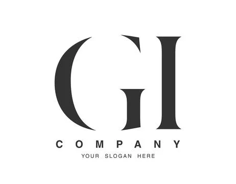 GI logo design. Initial letter g and i serif font style. Creative classic c.. Stock Illustration