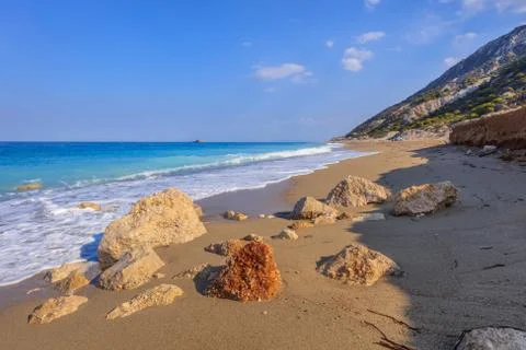 Gialos beach. Lefkada, Greece Stock Photos