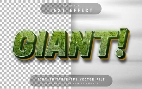 Giant 3d text effect editable Stock Illustration