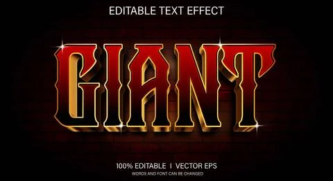 Giant 3d vector text effect with modern style design Stock Illustration