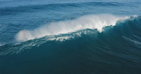 A giant amazing ocean wave breaking with unmatched power Stock Footage 124356731