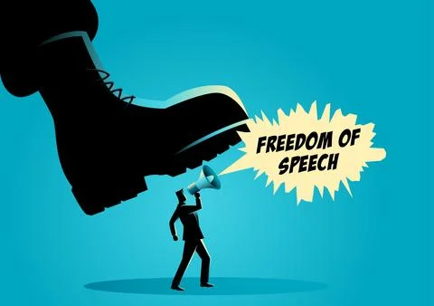 Giant army boot trampling on a man Stock Illustration