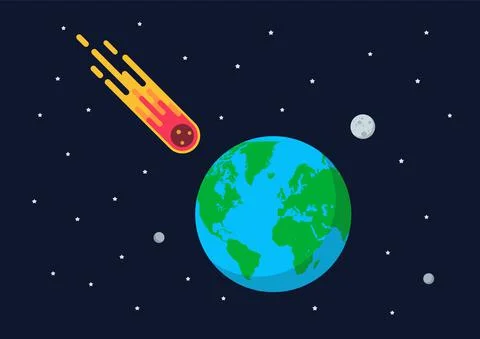Giant asteroid is approaching the earth Stock Illustration