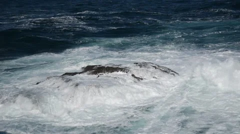 Giant atlantic storm wave batters coast Stock Footage 44302756