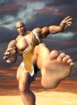 Giant with Background Stock Illustration