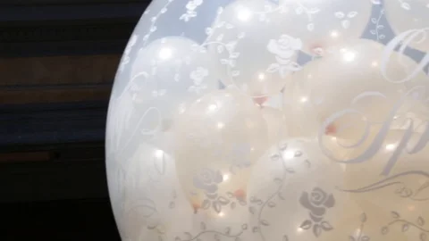 Giant ballons foating at wedding Stock Footage 102050171