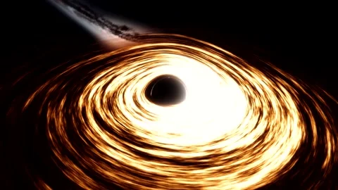 Giant Black Hole Close Up Space Flight 4K Stock Footage 165010124