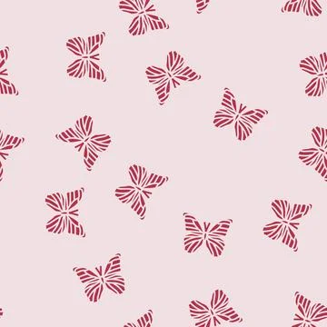 Giant blue morpho spring glyph seamless pattern Illustrazione stock