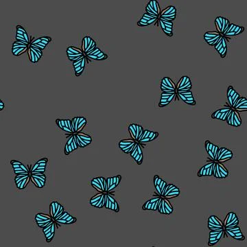 Giant blue morpho spring vector seamless pattern イラスト素材