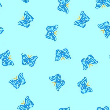 Giant blue morpho spring vector seamless pattern 스톡 일러스트