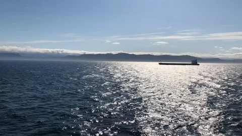 Giant Boat in Ocean Stock Footage 116380208
