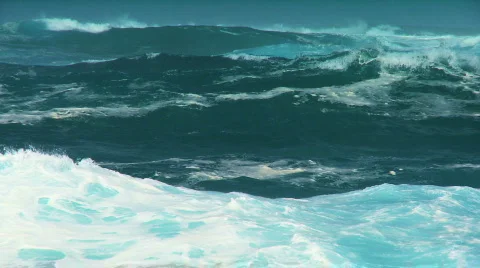 Giant Breaking Ocean Waves Stock Footage 628933