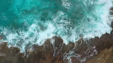Giant breaking waves driven by high winds Stock Footage 94555162