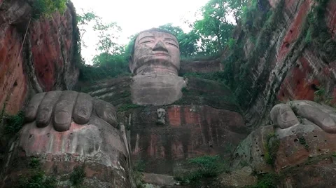 Giant buddha of Leshan Stock Footage