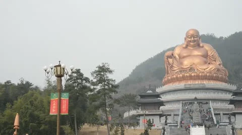Giant buddha statue with hill background Video stock 22147643