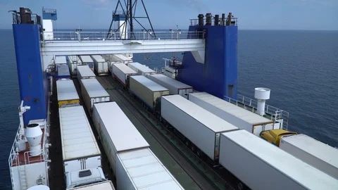 Giant Cargo Ferry Stock Footage 99663326