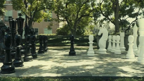 Giant chess peices Stock Footage 205423647