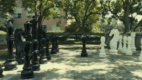 Giant chess pieces Stock Footage 205423644