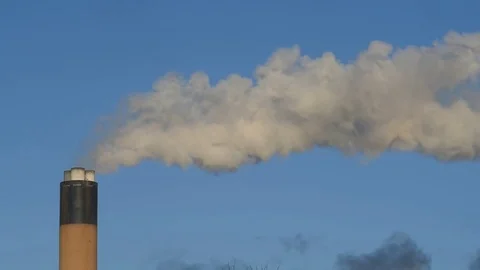 Giant chimney at Drax coal powered power station yorkshire united kingdom Stock Footage 84718907