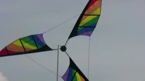 Giant colourful windmill CU Video stock 22419141