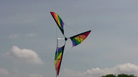 Giant colourful windmill WS Video stock 22419033