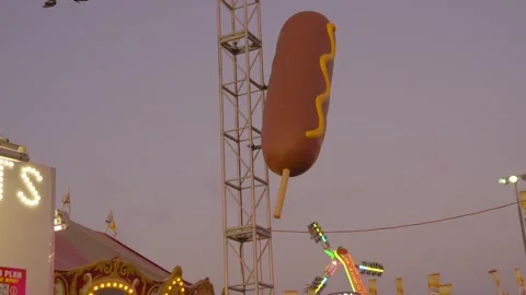 Giant corndog at state fair Stock Footage 260249621