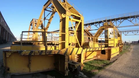 Giant crane from the communist era Stock Footage 169759086