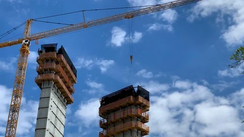 Giant Crane in Operation Stock Footage 107432497