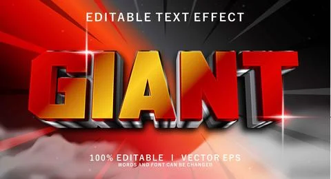 Giant custom 3d vector text effect with modern style design Stock Illustration