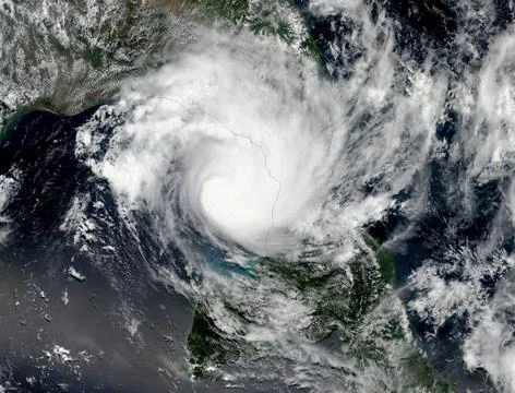 Giant cyclone on the planet Earth. Elements of this image furnished by NAS... Foto stock