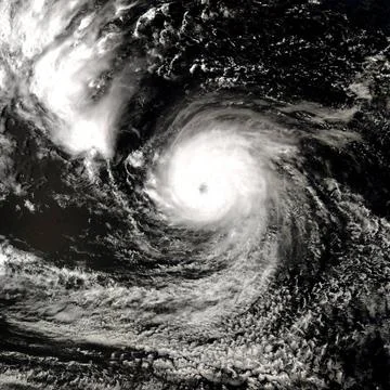 Giant cyclone on the planet Earth. Elements of this image furnished by NAS... Stockfoto's