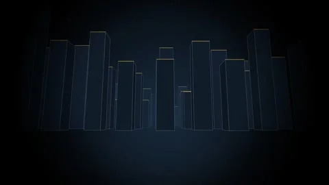 Giant data columns skyline, bar chart seamless loop 4K Stock Footage 346721948