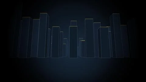 Giant data columns skyline, bar chart, 4K data illustration Stockillustratie