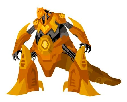 Giant dinosaur robot Stock Illustration