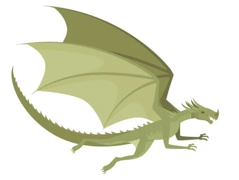 Giant dragon flying Stock Illustration