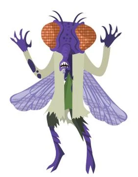 Giant evil fly man Stock Illustration