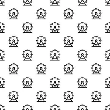 Giant ferris wheel pattern vector Stock Illustration