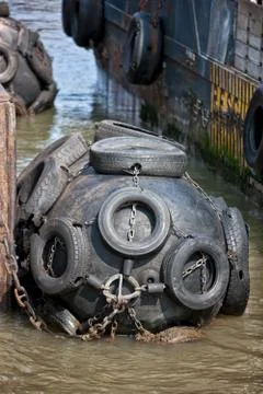 Giant float used to accommodate boats in the dock. Stock Photos