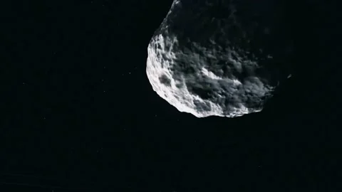 Giant flying asteroid in the space Stock Footage 238497593