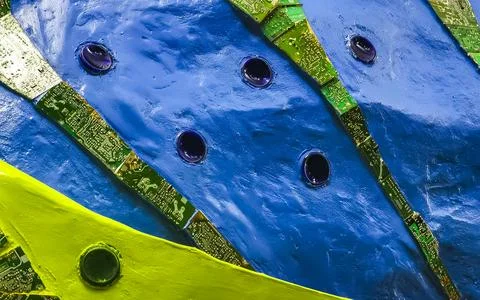 Giant frog figure texture pattern in blue green Costa Rica. 写真素材