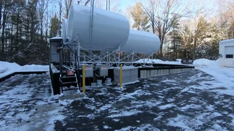 Giant Fuel Tanks Stock Footage 145297573