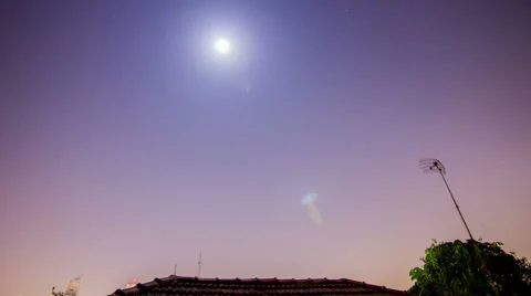 Giant full moon rising over Sao Paulo city Vídeo Stock 40740997