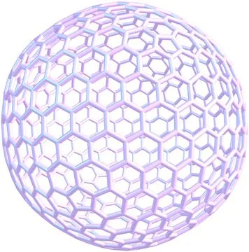 Giant fullerene molecule C720 isolated on white Stock Illustration