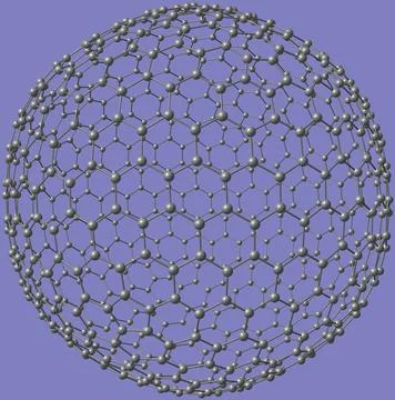 Giant fullerene molecule C720 isolated on grey Stock Illustration