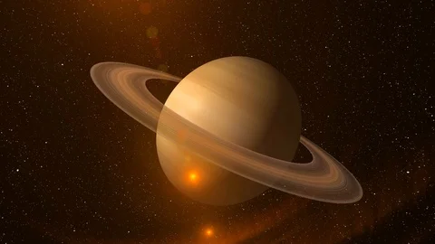 Giant gas planet Saturn and rings CG ani... | Stock Video | Pond5