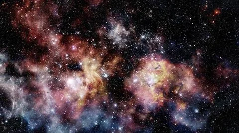 Giant glowing nebula. Space background. Elements of this image furnished b... Foto stock